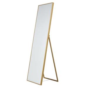 Espejo con pie de cuerpo entero de metal dorado 50x170
