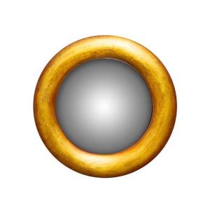 Espejo convexo pequeño de resina dorada