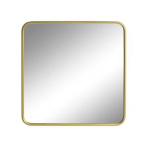 Espejo cuadrado de metal dorado 65 x 65 cm