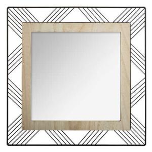 Espejo cuadrado de metal en negro 46x46cm