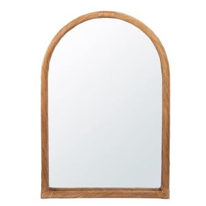 Espejo de arqueado con marco de bambú trenzado 61xx88 cm