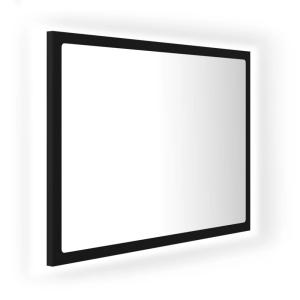 Espejo de baño acrílico madera negro brillo 60x8,5x37 cm