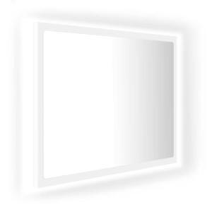 Espejo de baño led madera blanco 60x8,5x37 cm