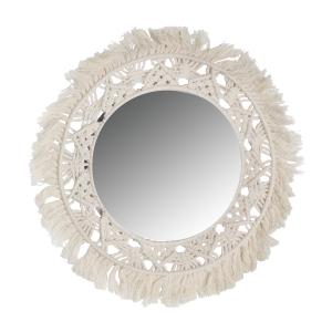 Espejo, de cuerda, en color blanco, de 45x1x45cm