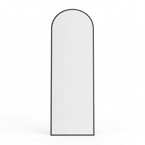 Espejo de cuerpo entero arqueado con soporte de color negro