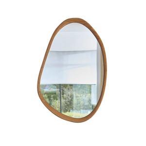Espejo de decoración orgánico de mindi macizo de 90 cm