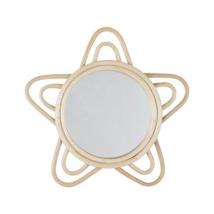 Espejo de estrella en ratán beige 35 x 34