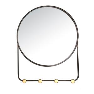 Espejo, de hierro, en color negro, de 50x5x63cm