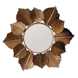 Espejo de hierro en color oro de 60x5x70cm