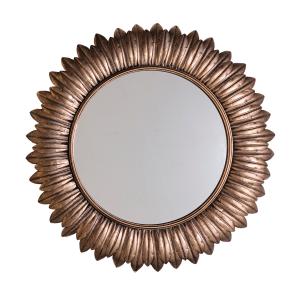 Espejo de hierro en color oro de 78x4x78cm
