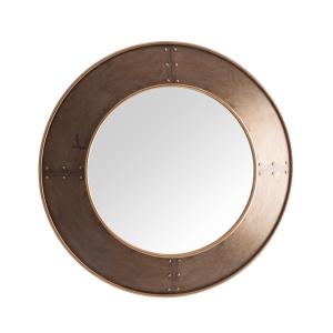 Espejo de hierro en color oro de 92x9x92cm