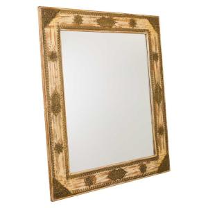 Espejo de madera acabado artesanal : 109x3x125h cm