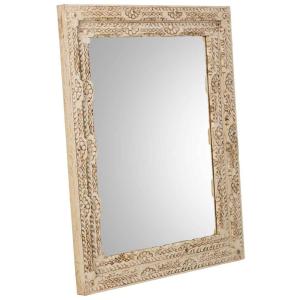 Espejo de madera artesanal beige 80x3x100h cm