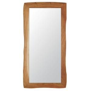Espejo de madera de acacia marrón 80 x 160
