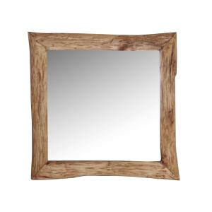 Espejo de madera de mahogany en color marrón de 90x5x90cm