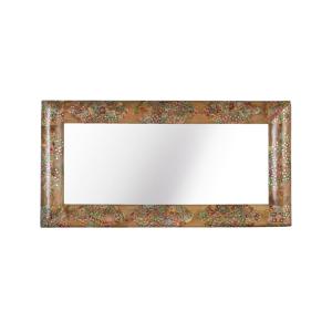 Espejo de madera de mango con mosaicos artesanales multicol…