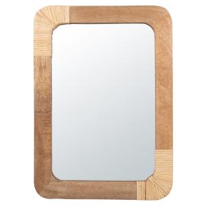 Espejo de madera de mango con trenzado 38 x 55 cm