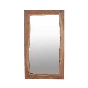 Espejo de madera de mango marrón