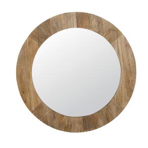 Espejo de madera de mango tallada D. 100