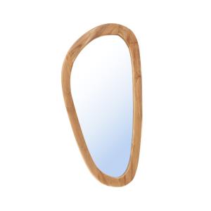 Espejo de madera de teca en marrón 63x120x3 cm