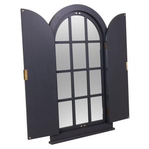 Espejo de madera gris antracita con puertas Negro 62x5x105h…