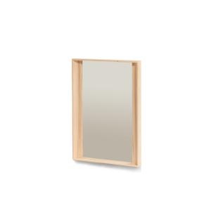 Espejo de madera maciza en color beige