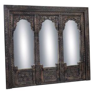 Espejo de madera talalda marrón 183x12x150