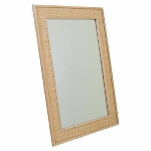 Espejo de madera y rejilla Marrón 70x2.5x100h cm