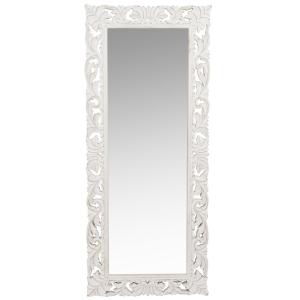 Espejo de mango tallado blanco 54x130