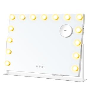 Espejo de maquillaje con luz led regulable de color blanco