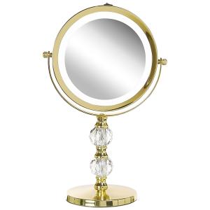 Espejo de maquillaje de metal dorado 34x18