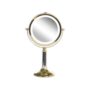 Espejo de maquillaje en metal dorado 34x18