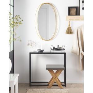 Espejo de metal dorado 90x55