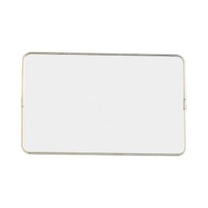 Espejo de metal plateado 85x55 cm