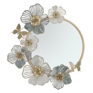 Espejo de pared con flores en metal multicolor cm 63x6,4x70…