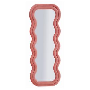 Espejo de pared con marco de terciopelo rosa cm 60x6x160