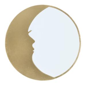 Espejo de pared con media luna en metal dorado ø cm 72,5x2,…