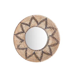 Espejo de  pared de fibra natural beige 50 x 50 cm