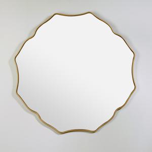 Espejo de pared de forma irregular dorado 80x80 cm