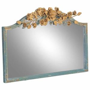 Espejo de pared de madera dorado 60x5x40h cm