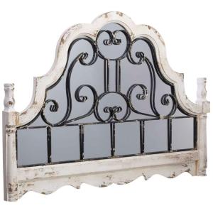 Espejo de pared de madera y metal 128.5x6.5x89h cm blanco