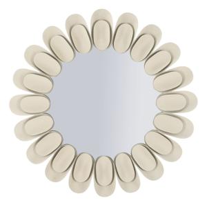 Espejo de pared de metal color crema cm ø 85x6