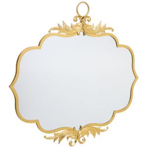 Espejo de pared de metal dorado 78x90x4