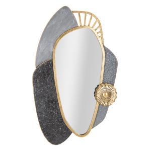 Espejo de pared de metal dorado y gris 55,9x5,7x90,8 cm