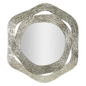 Espejo de pared de metal plateado cm 66x6x75.