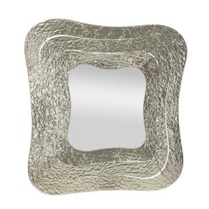 Espejo de pared de metal plateado cm 74x7x79.