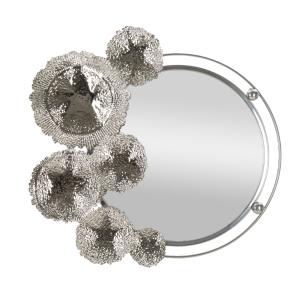 Espejo de pared de metal plateado cm 85x7x80,6.