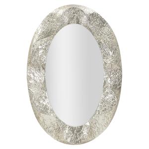 Espejo de pared de metal plateado cm 87,5x6,5x128