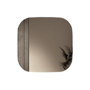 Espejo de pared dorado con inserción a rayas, 180x180 cm