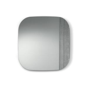 Espejo de pared gris con inserto a rayas, 180x180 cm